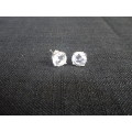 Stunning Sterling Silver Round Diamond - Unique Stud Earrings (1.9 gram)