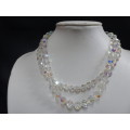 Gorgeous Pure Crystal Beads Two Layer Necklace In Excellent Condition