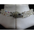 Stunning Pure Crystal Beads Two Layer Necklace In Good Condition (See Description)