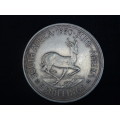 1950 Union South Africa Five Shilling Coin