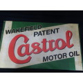 Reproduction Wakefield Patent Castrol Motor Oil Tin Sign (See My Description)
