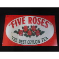 Reproduction `Five Roses` The Best Ceylon Tea Tin Sign (See My Description)