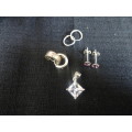 Stunning Silver Collection Of Three Pairs Of Earrings And One Pendant (5.3 Grams)
