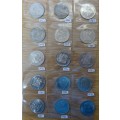 Republic Of South Africa One Rand Coins 1977-1990