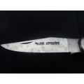 Fantastic Vintage `Pradel Auvergne` Folding Knife With White Wooden Handle L: 220 mm