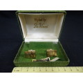 Tivolicraft 22ct Gold Plated Cufflinks - Hand Engraved In Excellent Condition