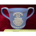 Vintage Blue And White Wedgwood Jasperware Twin Handled Mug (See My Description)
