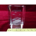 3D Laser Athens Glass Crystal Block With Grave On Paperweight