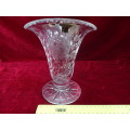 Stunning Bohemia Hand Cut Lead Crystal Flower Vase In Excellent Condition