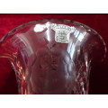 Stunning Bohemia Hand Cut Lead Crystal Flower Vase In Excellent Condition
