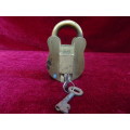 Antique Large Brass Lock With Two Keys And Works Perfect - British Made Secure 4 Lever