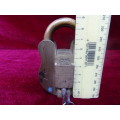 Antique Large Brass Lock With Two Keys And Works Perfect - British Made Secure 4 Lever