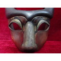 Vintage Spanish E. Moreuo Sevilla Masquerade Leather Mask In Excellent Condition -See My Description