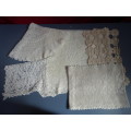 Vintage Joblot Of Five Crochet Tafel Cloths - See My Description