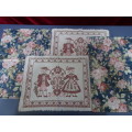 Two Sets Of Beautiful Vintage Place Mats - See My Description - In Excellent Condition