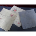 Vintage Joblot Of Three Beautiful Embroided Table Cloths - See My Description
