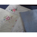 Vintage Joblot Of Three Beautiful Embroided Table Cloths - See My Description