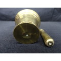 Very Small Vintage Brass Mortar And Pestle - (H: 4cm x W: 5.5cm) - In Excellent Condition