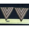 Old South African Defence Force Sergeant Stripe Insignia - Embroidered - Pair