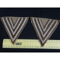 Old South African Defence Force Sergeant Stripe Insignia - Embroidered - Pair
