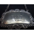 Vintage Sterling Silver London 1972-73 Hallmarked Port Decanter Label - 10.4 Grams