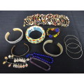 Lovely Joblot Of Twelve Costume Jewellery Bangles and Bracelets - See My Description