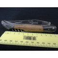 Wonderful Vintage `Laguiole` Folding Knife With Corkscrew And Wood Handle - In Excellent Condition