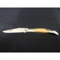 Wonderful Vintage `Laguiole 440` Folding Knife With Corkscrew And Wooden Handle