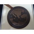 Vintage 1934-1964 Israel 30th Anniversary First Immigrant Runners Bronze Medallion - See Description