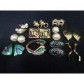 Stunning Joblot Of Eleven Funky Vintage Costume Jewellery Clip On Earrings - In Excellent Condition
