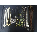 Ten Gorgeous Vintage Costume Jewellery Necklaces - In Excellent Condition