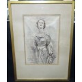 Pencil On Paper-Dorothy Kay-Irish/South African 1886-1964 Figurehead, Queen of Thames, Signed