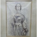 Pencil On Paper-Dorothy Kay-Irish/South African 1886-1964 Figurehead, Queen of Thames, Signed