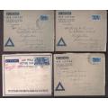 AIR MAIL LETTER CARDS PASSED BY CENSOR (10X) WW11.GREAT LOT.SELLING AS IS.