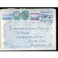 UNION 1952 AIR LETTER ADDRESSED TO `HER MOST PRECIOUS MAJESTY` QEII. NICE CACHET, SLOGAN ETC. NICE.