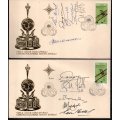 RSA 1976 WORLD CHAMPS (X3) TEAM SIGNED (ALL DIFFERENT) FDCs + (X3) UMM FULL SHEETS. AS PER SCANS.