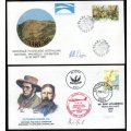 RSA 1987/8 NATIONAL PHILATELIC EXHIBITION (X2) SIGNED COVERS. GLIDER MAIL ETC. AS PER SCANS.