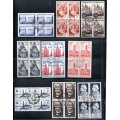 FRANCE 1940`s/50`s SELECTION OF USED BLOCKS OF (X4). AS PER (X4) SCANS. GOOD VALUE.