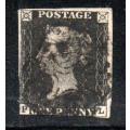 GB 1840 QV 1d BLACK USED SINGLE PLATE. CONDITION, MARGINS ETC AS PER SCANS.