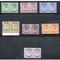 SWA 1923 SELECTION OF KING`S HEAD M/MINT MIXED TYPE I PAIRS. AS PER SCANS. BIG CV. NICE LOT.