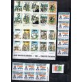 SOUTH AFRICA SELECTION OF FRIENDSHIP/FAMILY STAMPS (BLKS, SINGLES ETC) AS PER SCANS. INTERESTING LOT