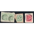 GB KEVII SINGLES ON PIECE WITH LOVELY SELECTION OF POSTMARKS. AS PER SCANS.