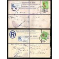 RSA CLEARANCE OF (X20) REGISTERED LETTER COVERS ETC. SOME INTERESTING POSTMARKS, LABELS ETC. READ.