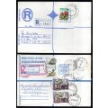 RSA CLEARANCE OF (X20) REGISTERED LETTER COVERS ETC. SOME INTERESTING POSTMARKS, LABELS ETC. READ.