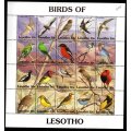 LESOTHO 1992 BIRDS SETENANT SHEET OF (X20) UMM. SG1064/83. AS PER SCANS. CV GBP 14.5. NICE SHEET.