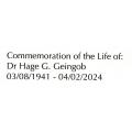 NAMIBIA 2024 DR HAGE GEINGOB (LATE PRESIDENT) IN MEMORIAM + LIFE COMMEMORATION COVERS. NICE ITEMS.