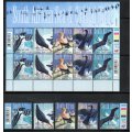 RSA 2009 SEA AND COASTAL BIRDS OF SA SETENANT SHEET OF (X10) + SINGLES UMM. SACC1962-66. CV R600