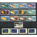 PITCAIRN ISLANDS 1984 FISHES SET TO 2 POUND UMM (NO ADD VALUES) + NIGHT SKY SET SG246/258 + 259/62.