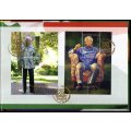 RSA 2008 MANDELA 90TH BIRTHDAY SOUVENIR FOLDERS WITH MSHEETS. (X1) WITH SPECIAL 1ST DAY CANCELS.
