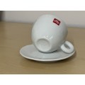 BRAND NEW Set of 2 Illy Classic Logo Cappuccino Cups and Saucers - Made in Italy
